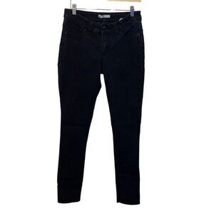 Lee Womens Embroidered Slender Secret Low Waist Slim Skinny Jeans Black Size 27